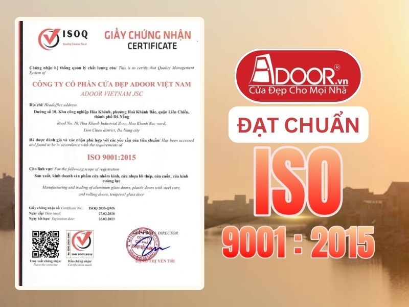 Chứng nhận ISO minh chứng chất lượng Cửa Cổng Tự Động Adoor phục vụ Hà Tĩnh