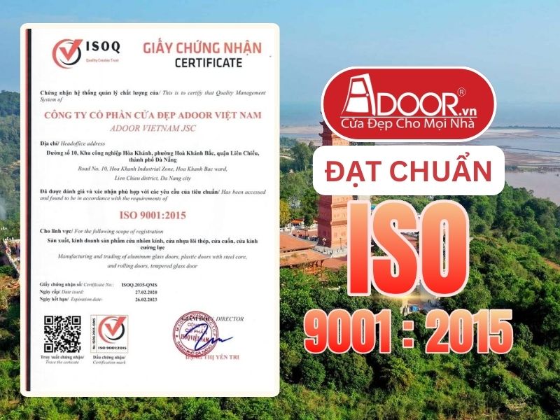 Chứng nhận ISO minh chứng chất lượng Cửa Cổng Tự Động Adoor phục vụ Hải Phòng