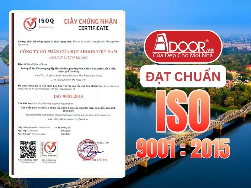 Chứng nhận ISO minh chứng chất lượng Cửa Cổng Tự Động Adoor phục vụ Huế