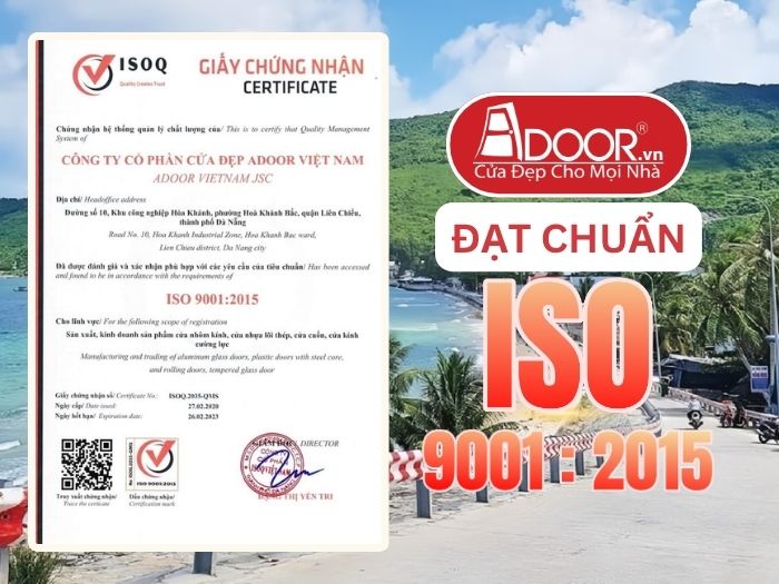 Chứng nhận ISO minh chứng chất lượng Cửa Cổng Tự Động Adoor phục vụ Kiên Giang