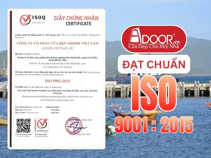 Chứng nhận ISO minh chứng chất lượng Cửa Cổng Tự Động Adoor phục vụ Nha Trang
