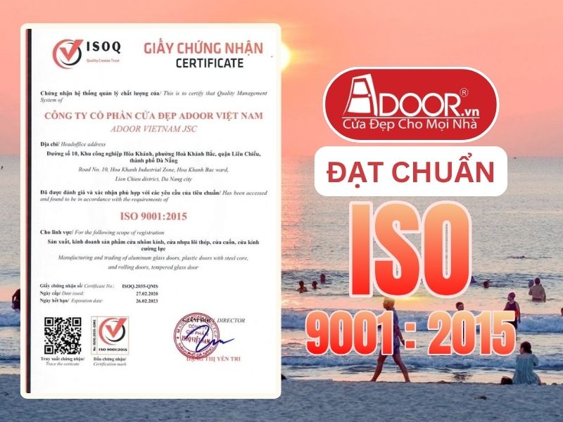 Chứng nhận ISO minh chứng chất lượng Cửa Cổng Tự Động Adoor phục vụ Quảng Ngãi