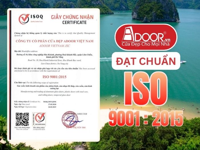 Chứng nhận ISO minh chứng chất lượng Cửa Cổng Tự Động Adoor phục vụ Quảng Ninh