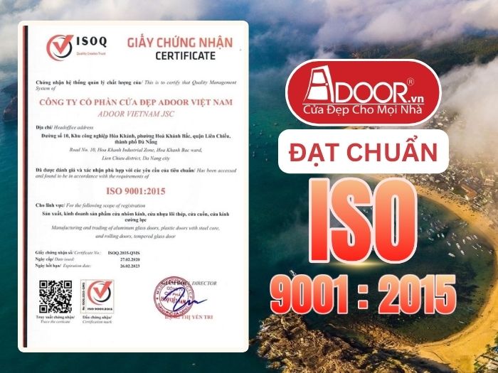 Chứng nhận ISO minh chứng chất lượng Cửa Cổng Tự Động Adoor phục vụ Quy Nhơn