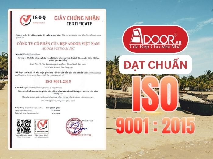 Chứng nhận ISO minh chứng chất lượng Cửa Cổng Tự Động Adoor phục vụ Tam Kỳ