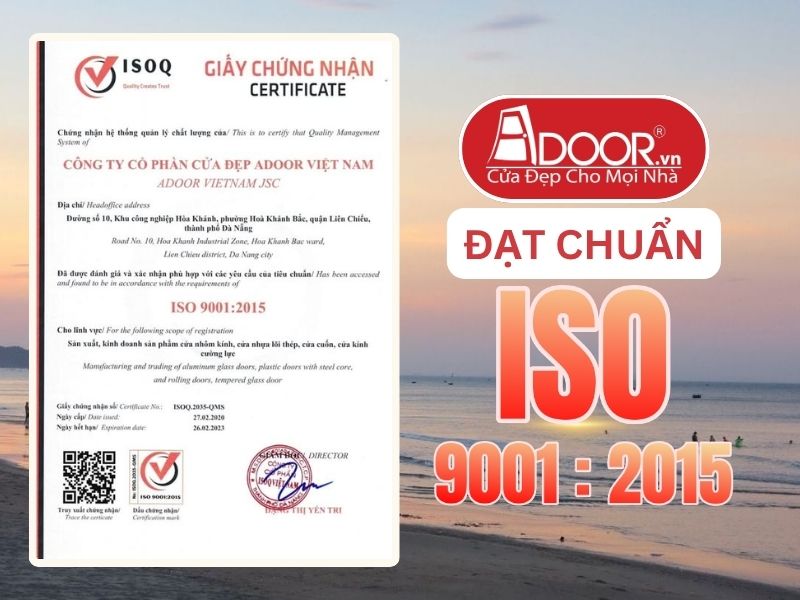 Chứng nhận ISO minh chứng chất lượng Cửa Cổng Tự Động Adoor phục vụ Vinh