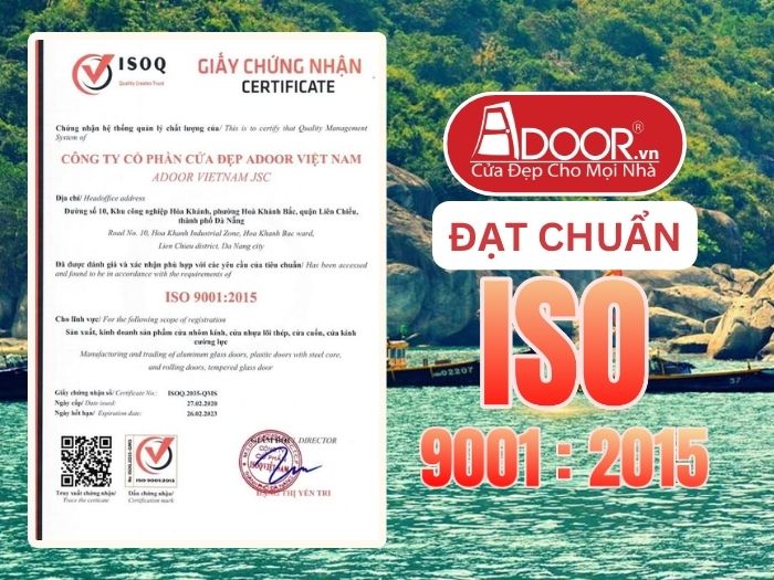 Chứng nhận ISO minh chứng chất lượng Cửa Kính Tự Động Adoor phục vụ Quảng Nam