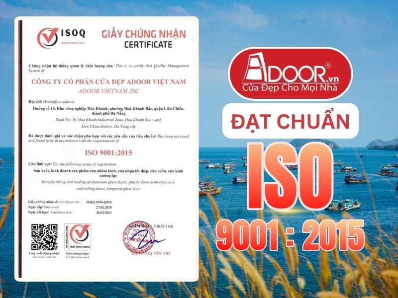 Chứng nhận ISO minh chứng chất lượng Cửa Kính Tự Động Adoor phục vụ Rạch Giá