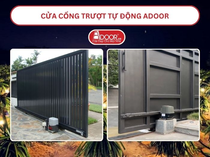 Cửa cổng tự động 4 cánh xếp trượt adoor tại Bình Thuận