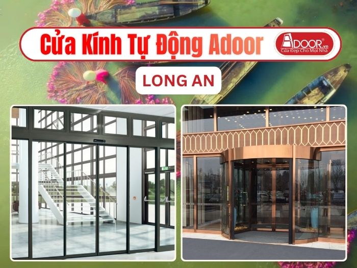 Cửa kính tự động lùa cong adoor tại Long An
