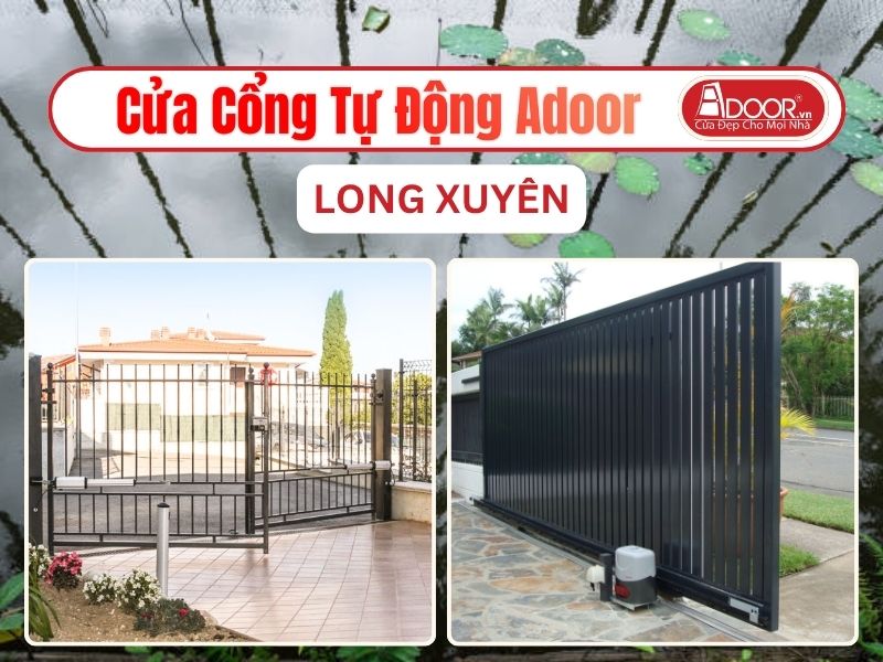 Cửa cổng tự động mở quay 2 cánh âm sàn tại Châu Đốc