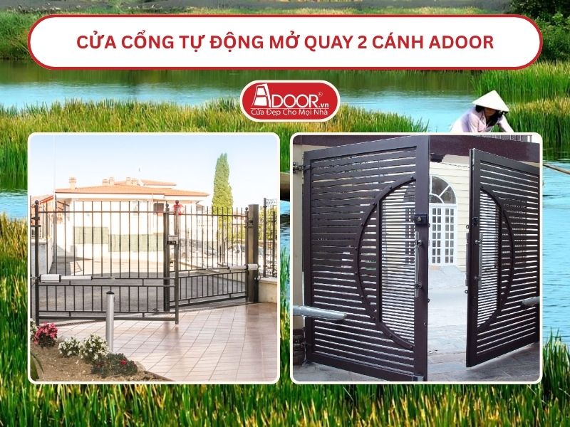 Cửa cổng tự động mở quay 2 cánh tại Bạc Liêu