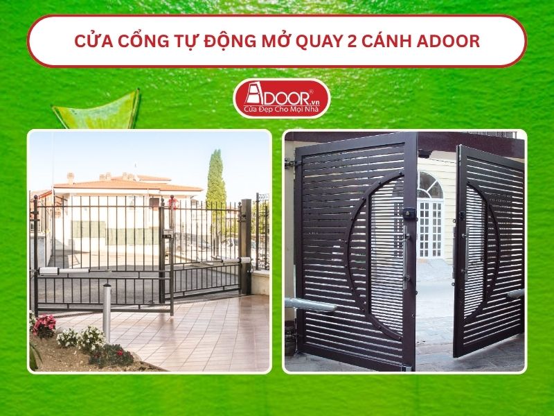 Cửa cổng tự động mở quay 2 cánh tại Biên Hòa