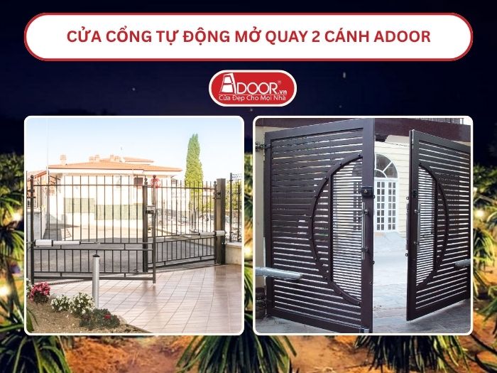 Cửa cổng tự động mở quay 2 cánh âm sàn tại Bình Thuận