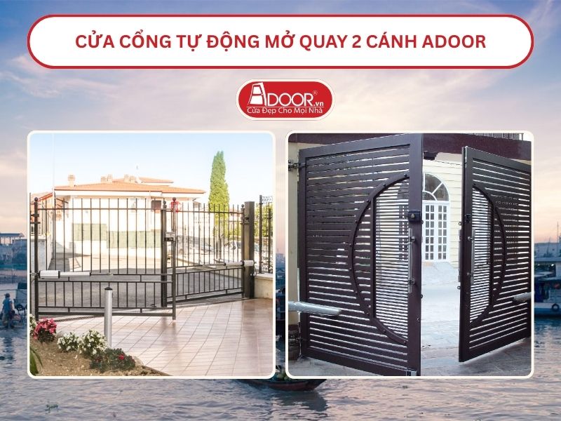 Cửa cổng tự động mở quay 2 cánh tại Cần Thơ