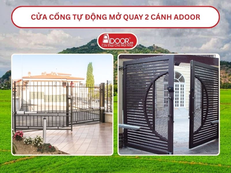 Cửa cổng tự động mở quay 2 cánh tại Châu Đốc