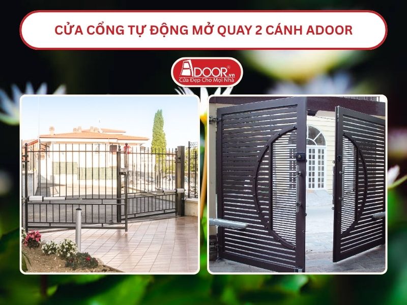 Cửa cổng tự động mở quay 2 cánh tại Hà Tiên