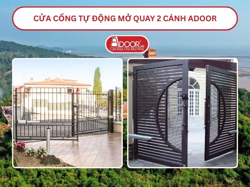 Cửa cổng tự động mở quay 2 cánh tại Hải Phòng