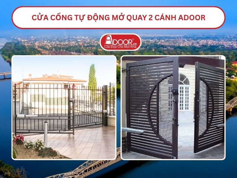 Cửa cổng tự động mở quay 2 cánh tại Huế