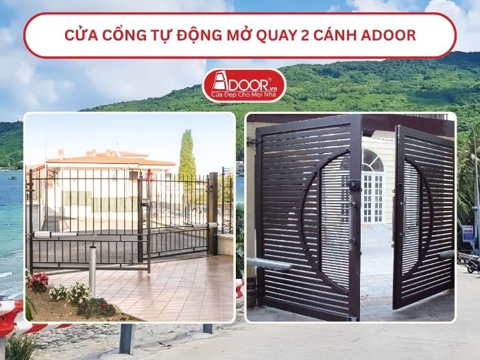 Cửa cổng tự động mở quay 2 cánh tại Kiên Giang