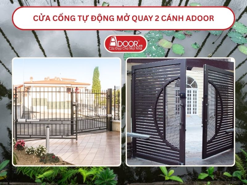 Cửa cổng tự động mở quay 2 cánh tại Long Xuyên