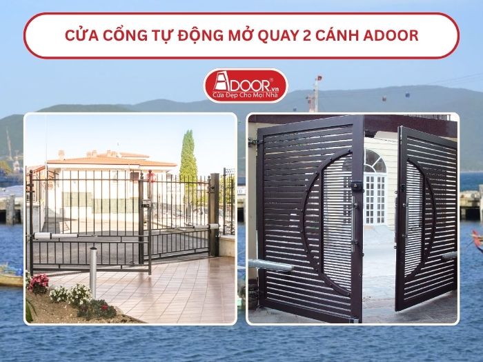 Cửa cổng tự động mở quay 2 cánh tại Nha Trang