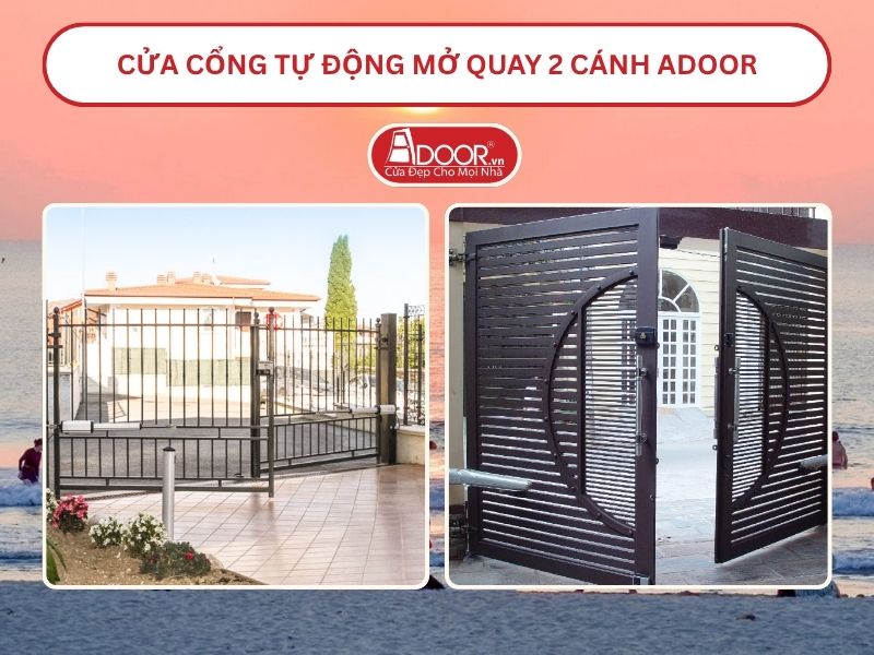 Cửa cổng tự động mở quay 2 cánh tại Quảng Ngãi