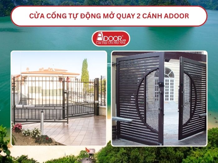 Cửa cổng tự động mở quay 2 cánh tại Quảng Ninh