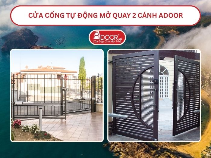 Cửa cổng tự động mở quay 2 cánh tại Quy Nhơn