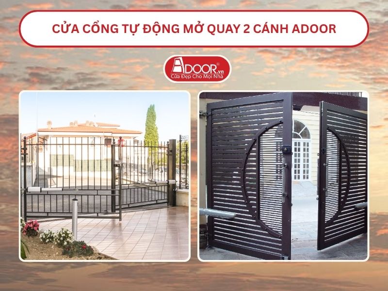 Cửa cổng tự động mở quay 2 cánh tại Rạch Giá