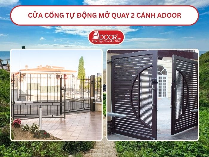 Cửa cổng tự động mở quay 2 cánh tại Vũng Tàu