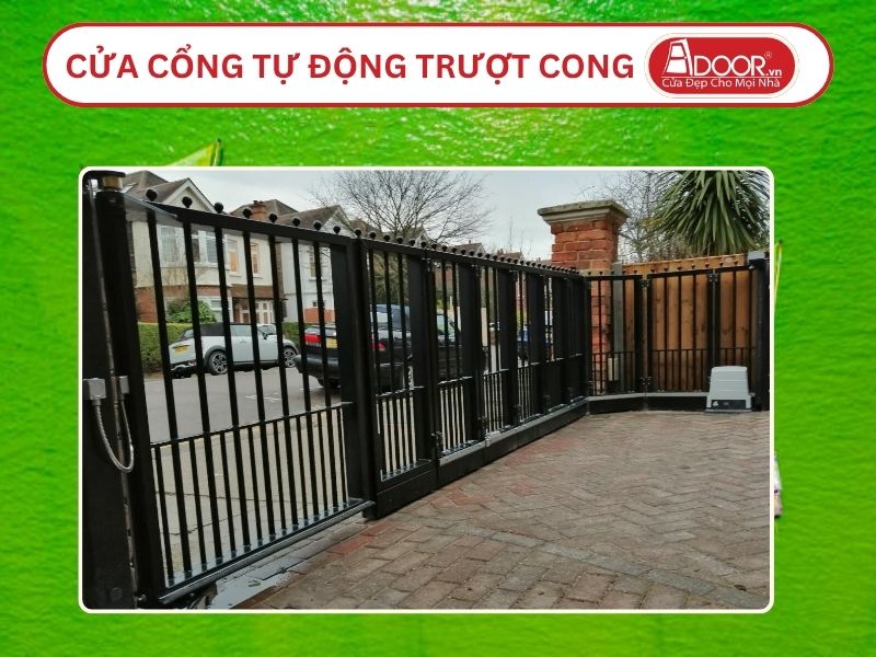 Cửa cổng tự động mở trượt cong tại Biên Hòa