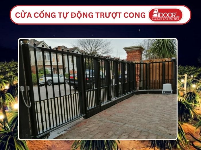 Cửa cổng tự động trượt cong tại Bình Thuận