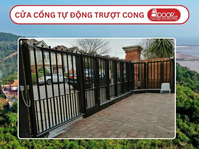 Cửa cổng tự động mở trượt 2 cánh tại Hải Phòng