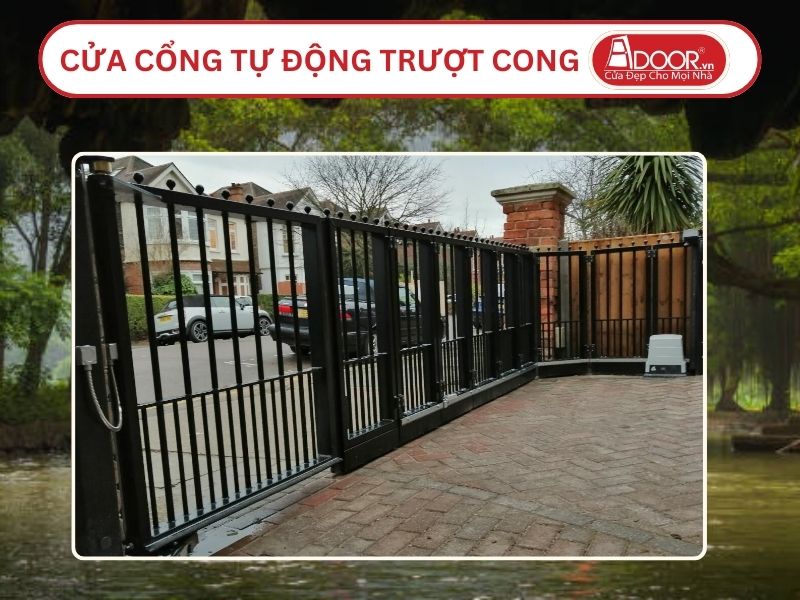 Cửa cổng tự động mở trượt 2 cánh tại Hoa Lư