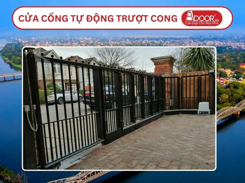 Cửa cổng tự động mở trượt 2 cánh tại Huế