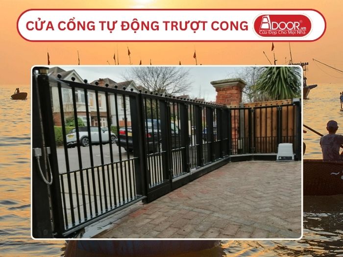 Cửa cổng tự động mở trượt cong tại Quảng Nam