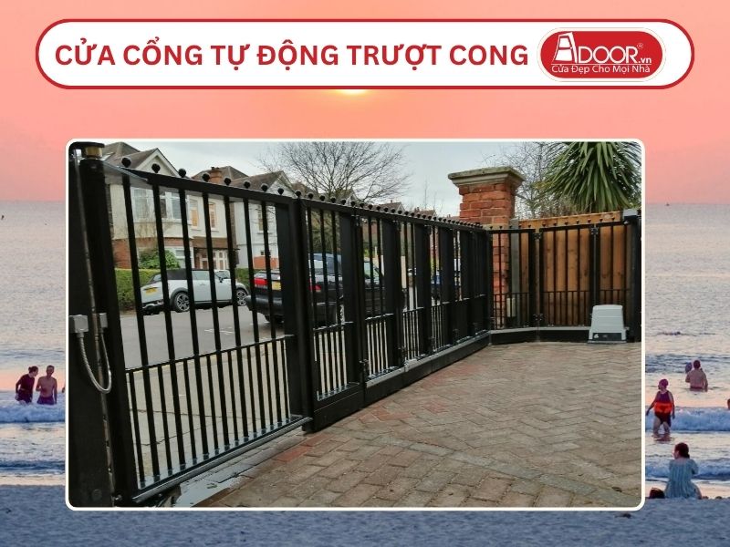 Cửa cổng tự động mở trượt 2 cánh tại Quảng Ngãi