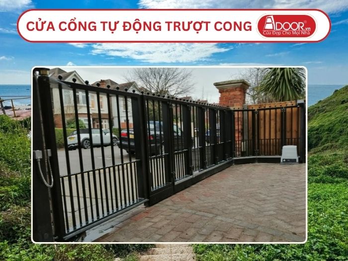 Cửa cổng tự động mở trượt cong tại Vũng Tàu