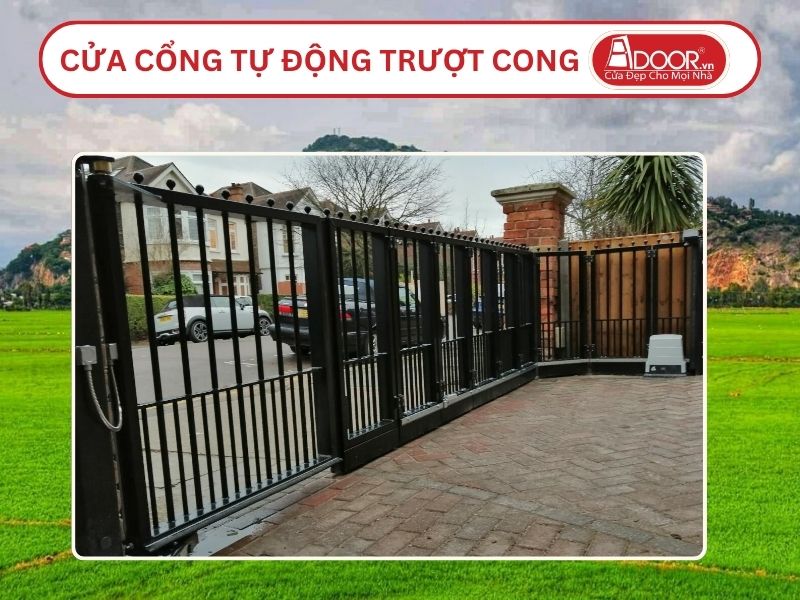 Cửa cổng tự động trượt cong tại Châu Đốc