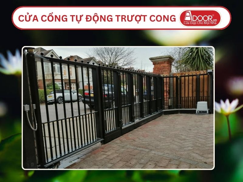 Cửa cổng tự động trượt cong tại Hà Tiên