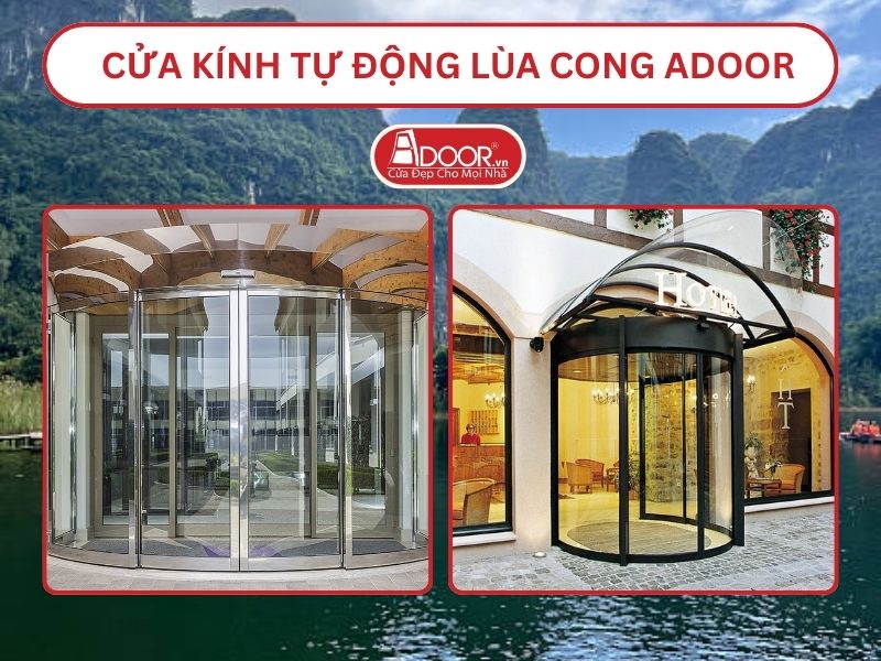 Cửa kính tự động lùa cong adoor tại Hà Nam