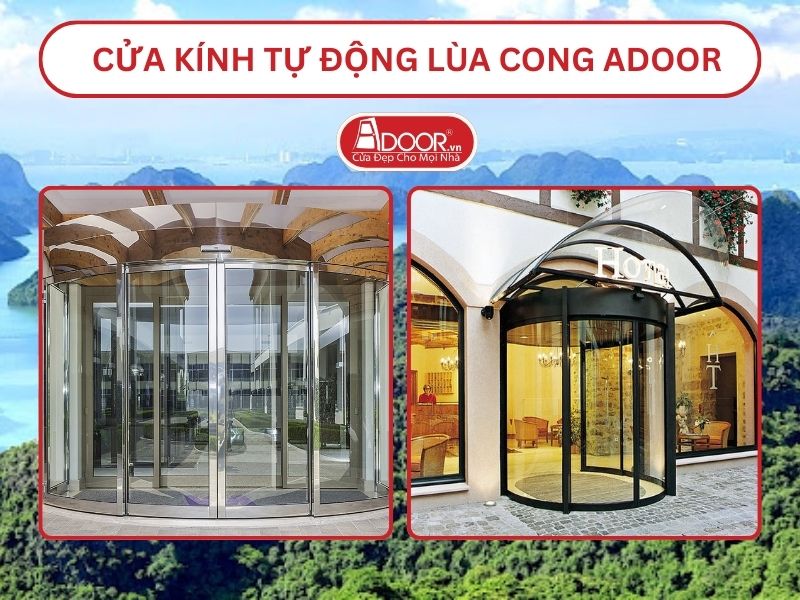 Cửa kính tự động lùa cong adoor tại Hải Phòng
