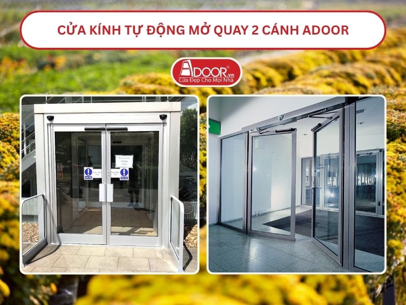Cửa kính tự động mở quay 2 cánh tại Sóc Trăng