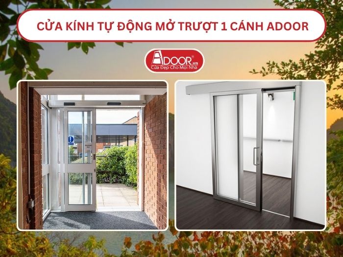 Cửa kính tự động mở trượt 1 cánh tại Quảng Ninh