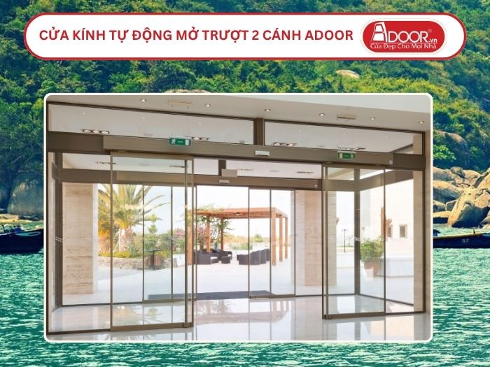 Cửa kính tự động mở trượt 2 cánh tại Quảng Nam