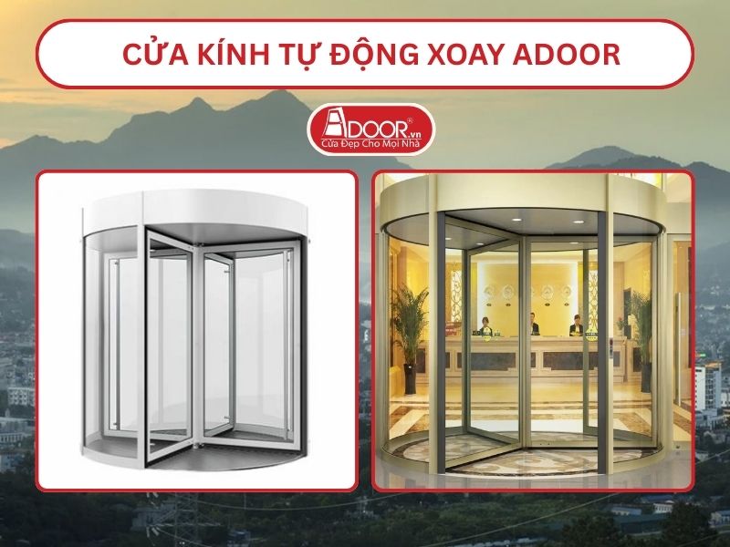 Cửa kính tự động xoay adoor tại Hòa Bình