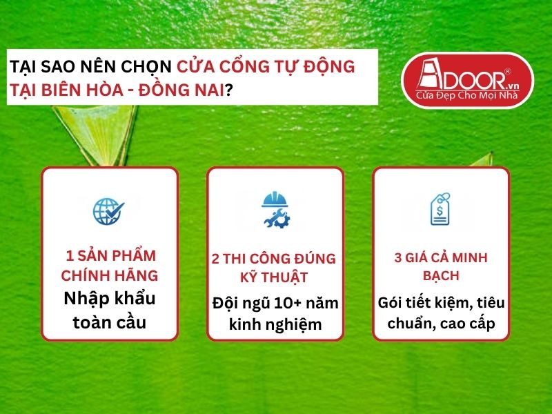 Lợi thế vượt trội của Adoor mang lại cho khách hàng Cửa Cổng Tự Động Adoor tại Biên Hòa