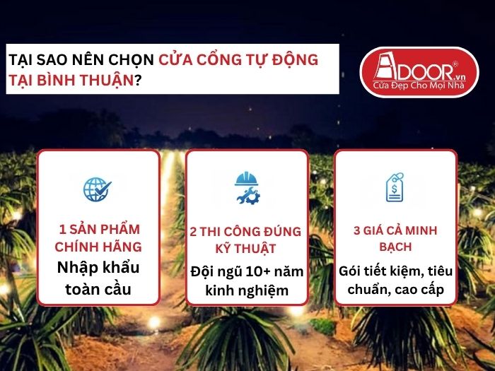 Lợi thế vượt trội của Adoor mang lại cho khách hàng Cửa Cổng Tự Động Adoor tại Bình Thuận