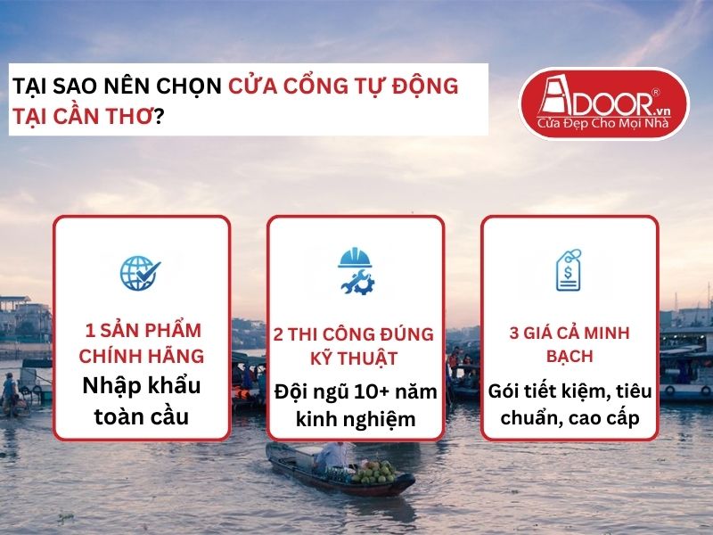 Lợi thế vượt trội của Adoor mang lại cho khách hàng Cửa Cổng Tự Động Adoor tại Cần Thơ